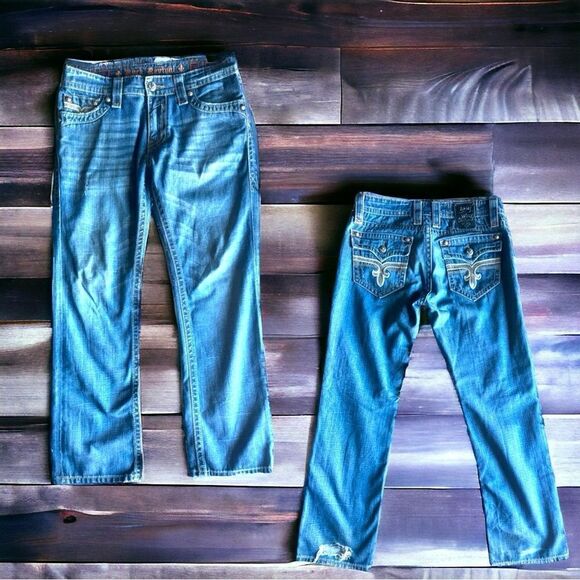 ROCK REVIVAL JEANS l Men’s Size 34 Straight l Dark wash l 5-pocket design l EUC - Picture 16 of 16